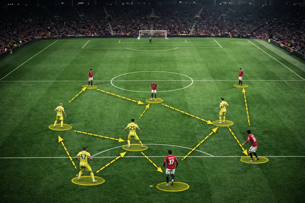 analisis taktik Leeds vs Manchester United pressing